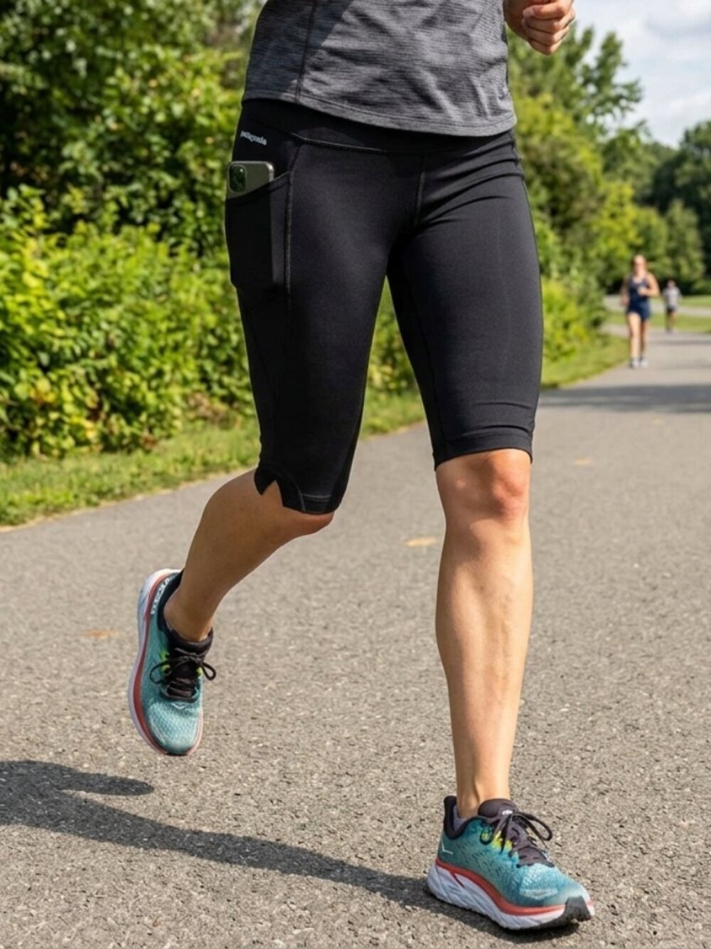 Patagonia Black Running Crops